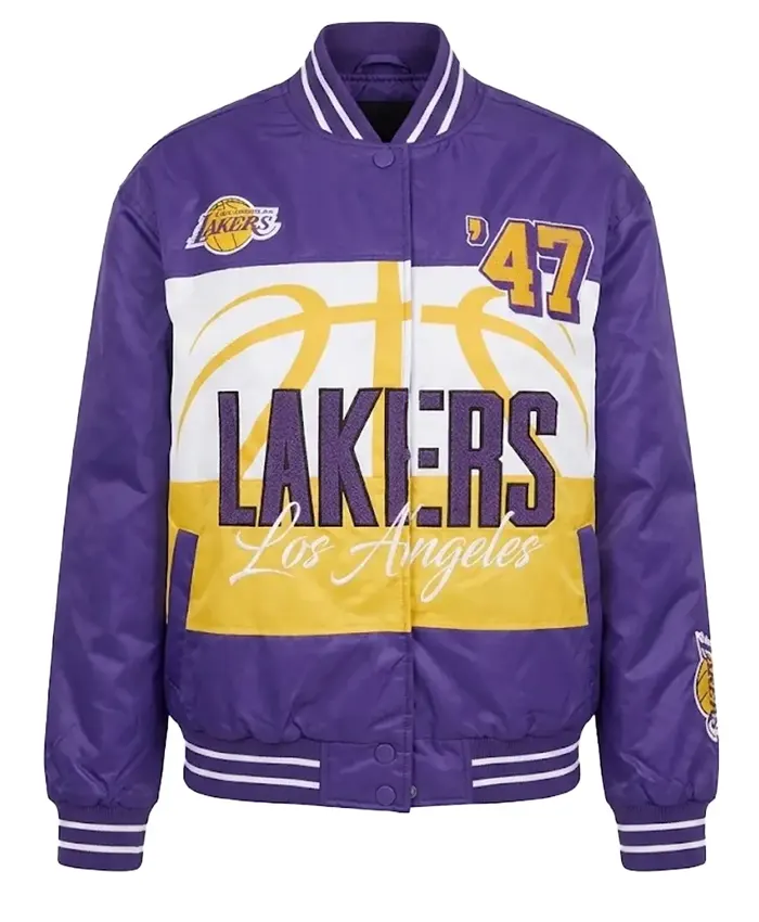 LA Lakers Twill Purple Bomber Jacket