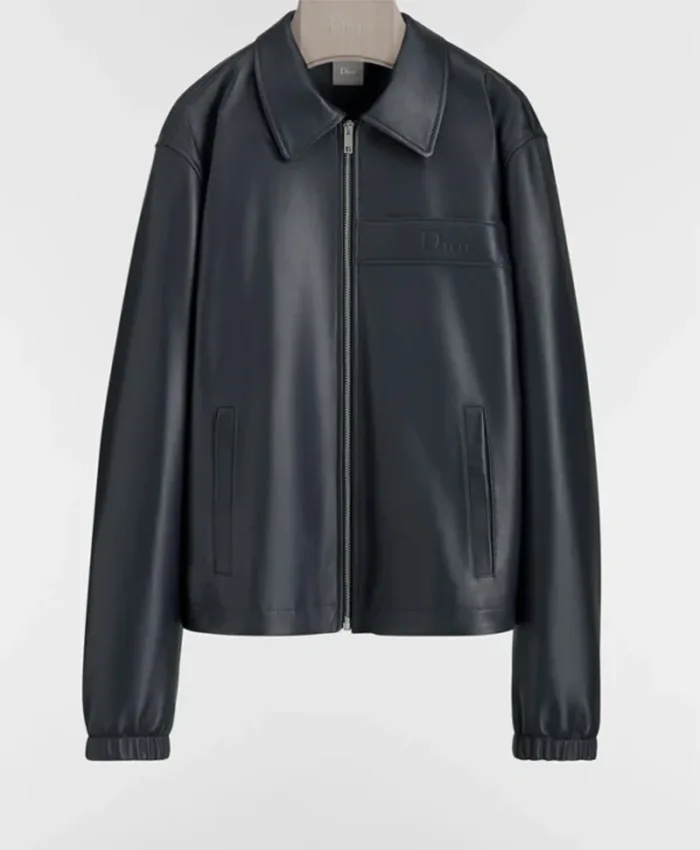Lamine Yamal x Dior Navy Blue Zip-up Jacket Front