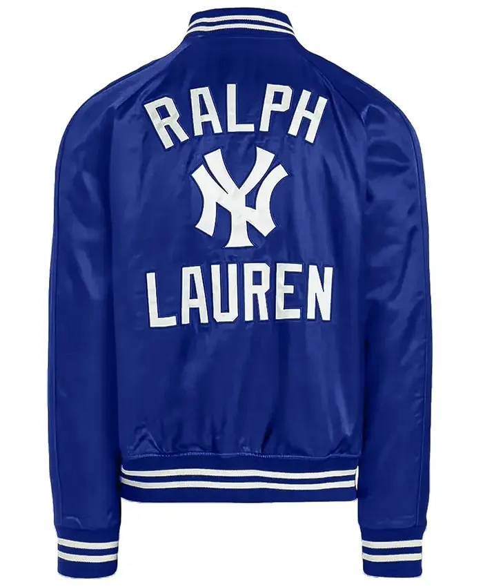 Los Angeles Dodgers Blue Satin Ralph Lauren Jacket Back