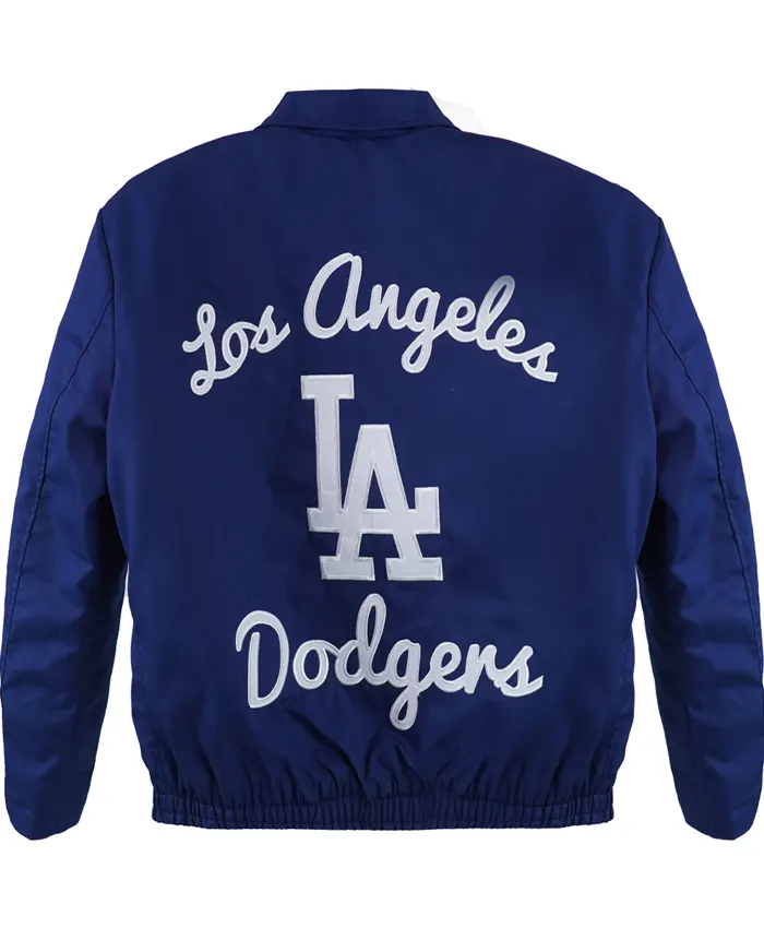 Los Angeles Dodgers Franchise Full Zip Royal Blue Cotton Jacket Back