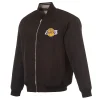 Los Angeles Lakers Reversible Full-Zip Flight Jacket Black
