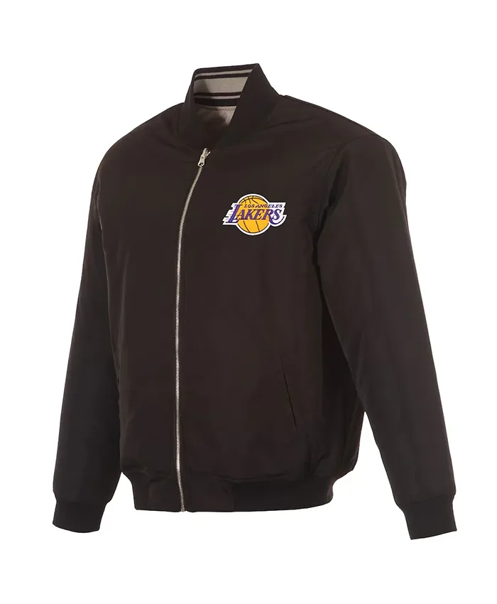 Los Angeles Lakers Reversible Full-Zip Flight Jacket Black