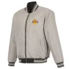 Los Angeles Lakers Reversible Full-Zip Flight Jacket Grey