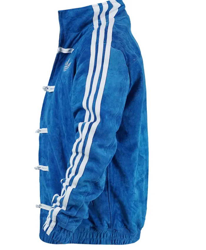 Manchester United Pre Match 2026 Adidas Chinese New Year Blue Suede Jacket Left