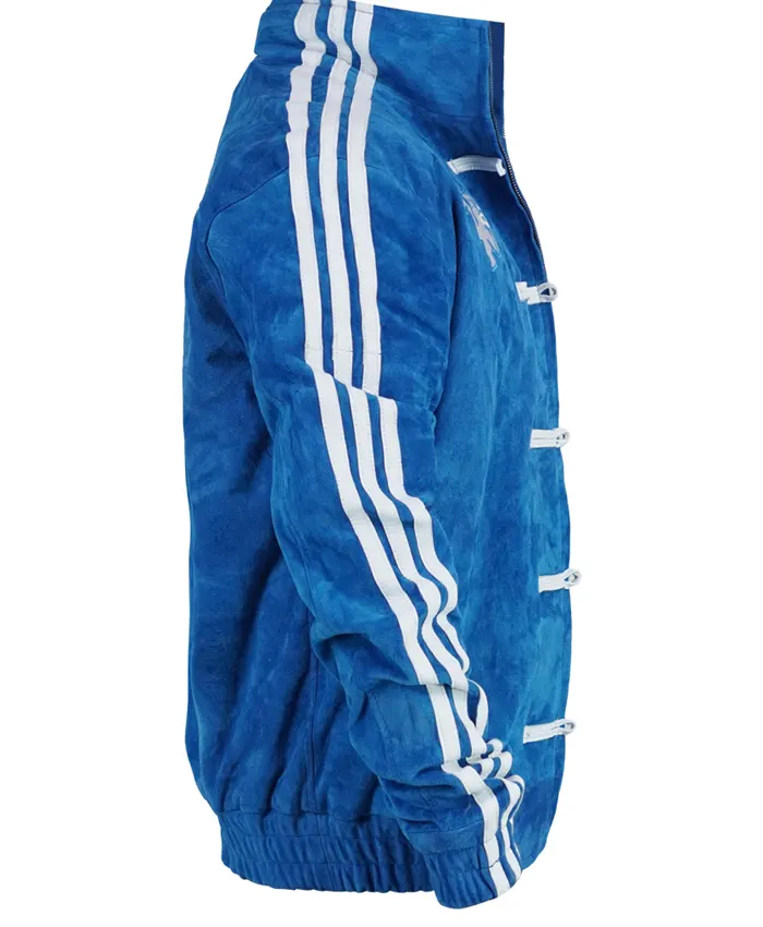Manchester United Pre Match 2026 Adidas Chinese New Year Blue Suede Jacket Right