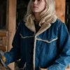 Marshals S01 Ellyn Jameson Sherpa Trim Denim Jacket