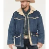Marshals S01 Ellyn Jameson Sherpa Trim Denim Jacket For Sale