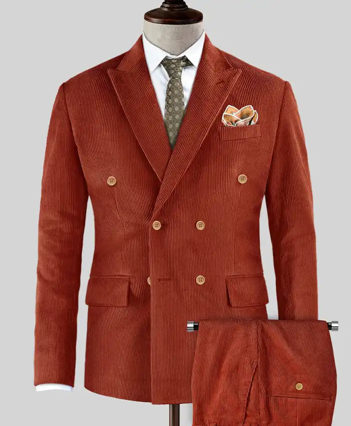 Men's Best Burnt Sienna Corduroy Suit Front