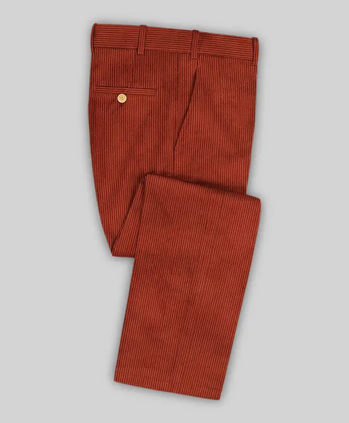 Men's Best Burnt Sienna Corduroy Suit Pent