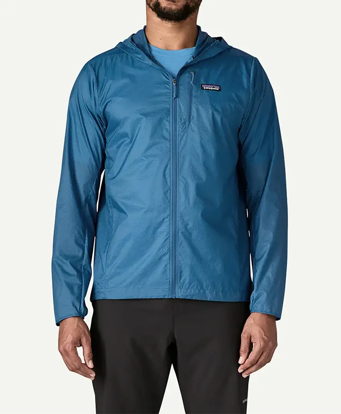 Men's Houdini Blue Hooded Jacket Front
