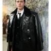 Met Gala 2026 Bill Skarsgard Black Leather Coat Front