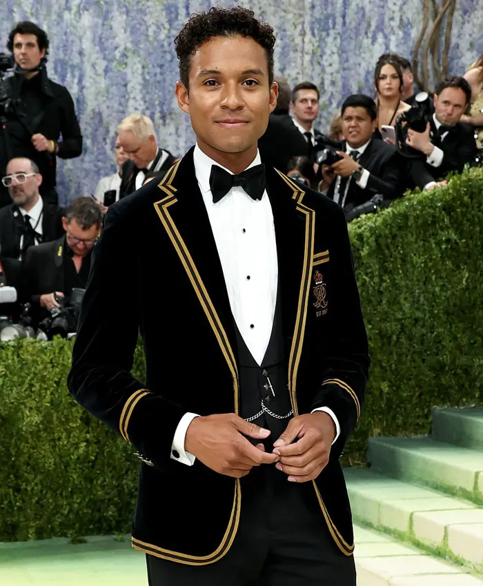 Met Gala 2026 Jaafar Jackson Black Velvet Blazer Front