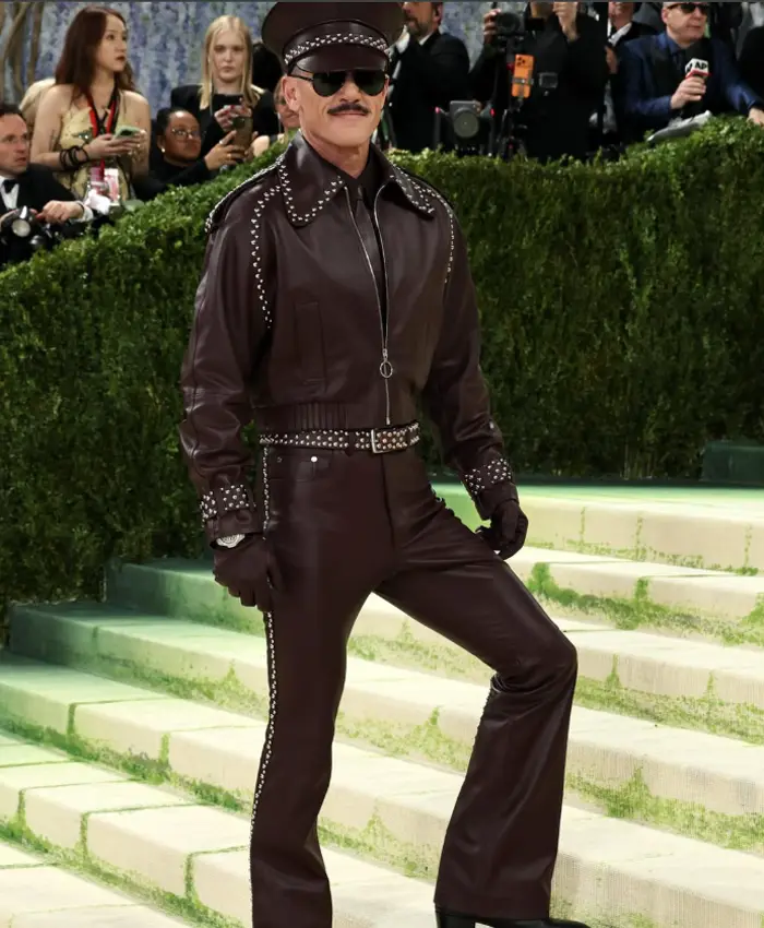 Met Gala 2026 Luke Evans Studded Leather Suit Front