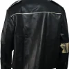 Michael Jackson Black Stand Up Collar Leather Jacket Back