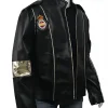 Michael Jackson Black Stand Up Collar Leather Jacket Side