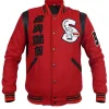 Michael Jackson red varsity jacket inspired by the iconic Sailors 92 outfit