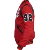 Michael Jackson Sailors 92 Red Varsity Jacket with classic red and white design