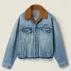 Milly Alcock Miu Miu Denim Jacket Front