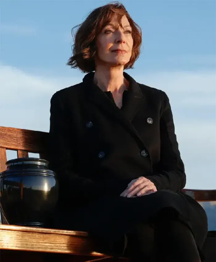 Miss You Love You Allison Janney Black Wool Coat