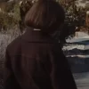 Miss You Love You Allison Janney Dark Brown Suede Coat Back
