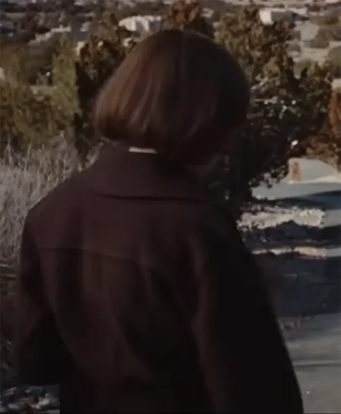 Miss You Love You Allison Janney Dark Brown Suede Coat Back