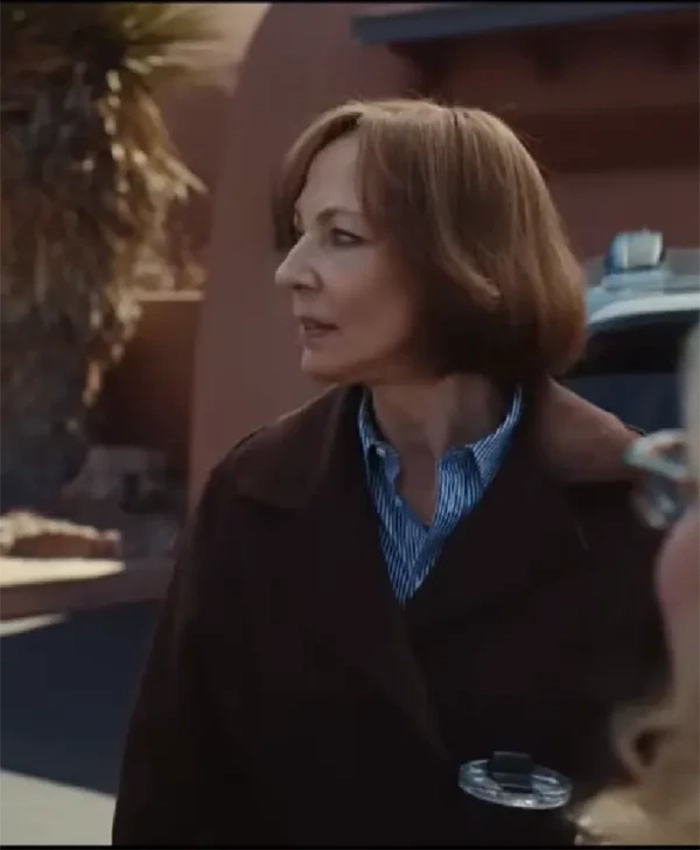 Miss You Love You Allison Janney Dark Brown Suede Coat For Sale