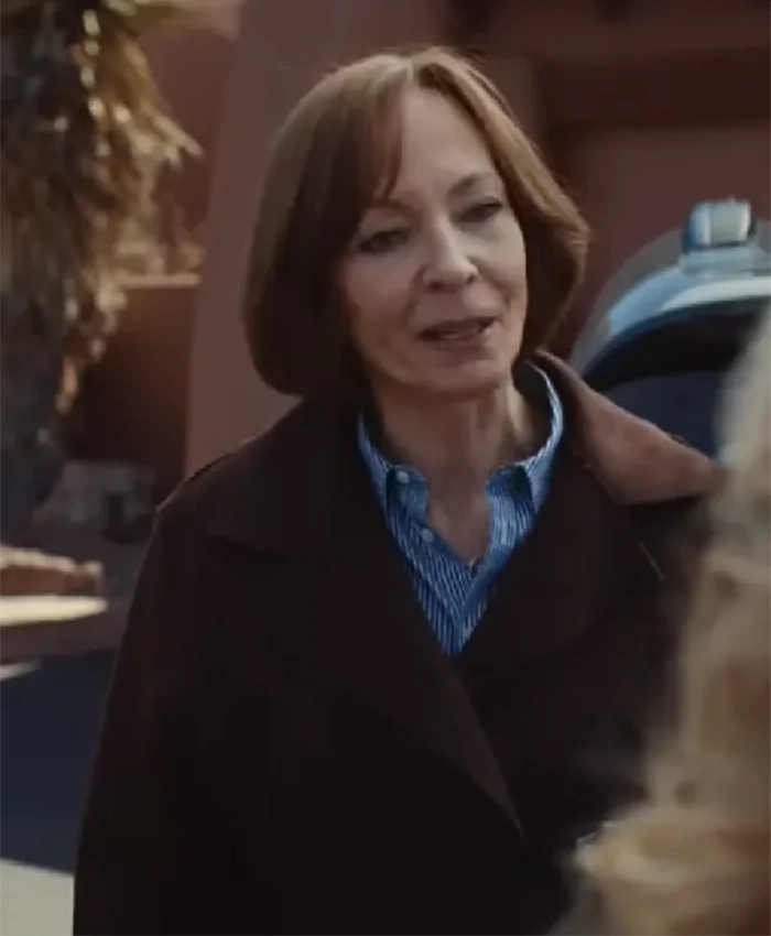 Miss You Love You Allison Janney Dark Brown Suede Coat