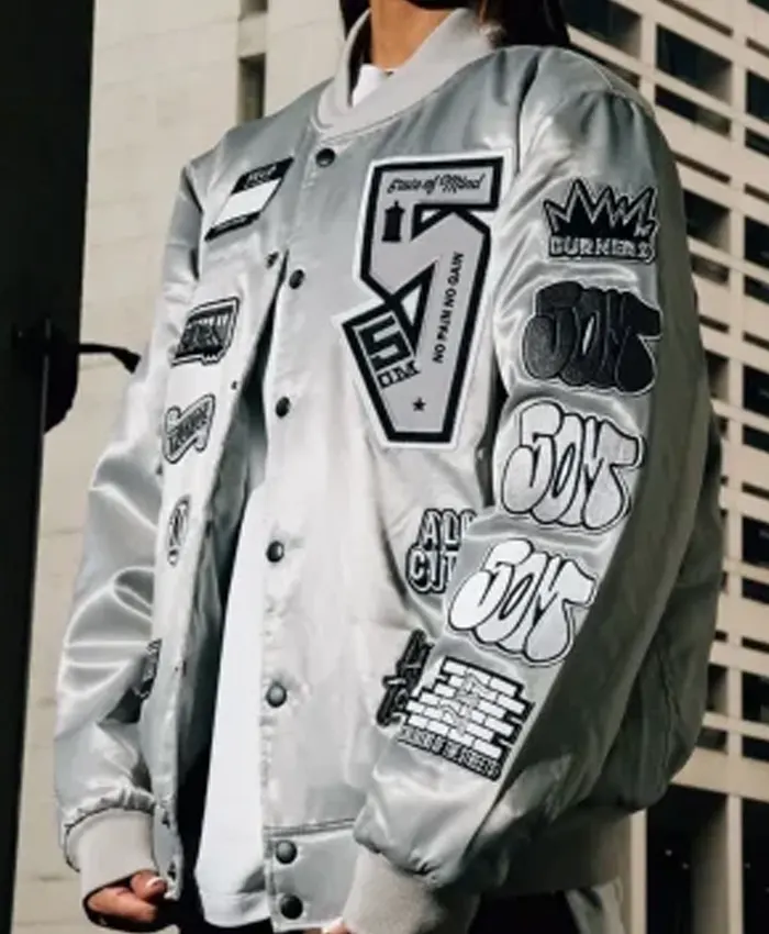 Motorvalley Ahmed Silver Bomber Jacket Side