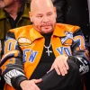 NY Knicks Fat Joe Orange and Black Leather Jacket For Sale