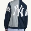 NY Yankees Heritage Navy and Gray Track Jacket For Sale
