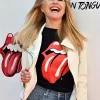 NYC Christie Brinkley White Leather Jacket Front