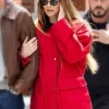 NYC Dakota Johnson Red Cotton Jacket Front