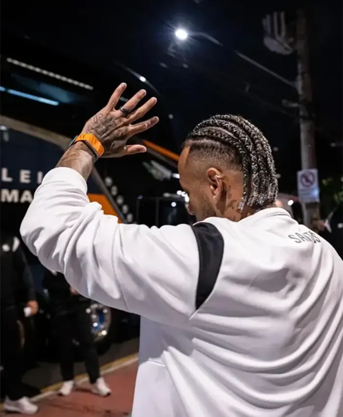 Neymar Santos FC White Track Jacket Back