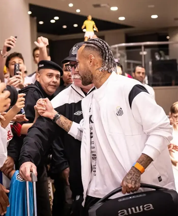 Neymar Santos FC White Track Jacket For Sale