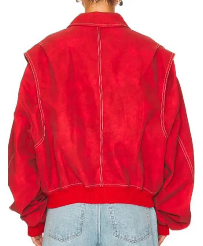 Off Campus Mika Abdalla Red Bomber Jacket Back