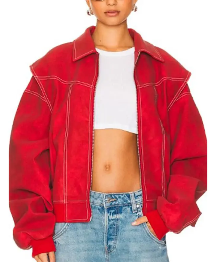 Off Campus Mika Abdalla Red Bomber Jacket For Sale