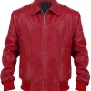 Off Campus Mika Abdalla Red Bomber Jacket Front