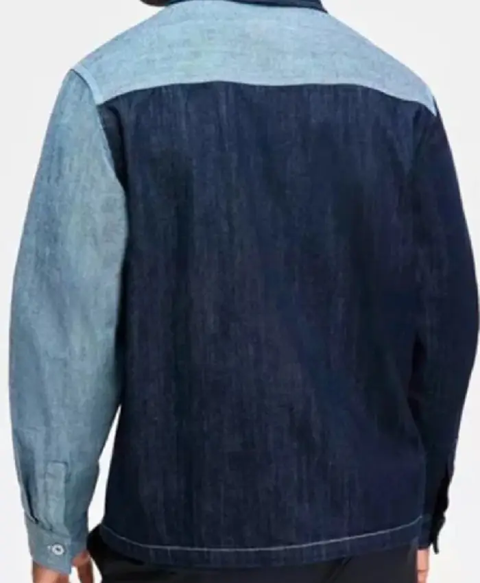 Off Campus Miles Gutierrez-Riley Two Tone Denim Jacket Back