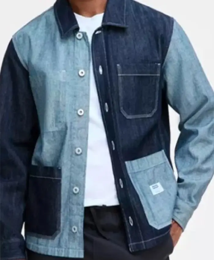 Off Campus Miles Gutierrez-Riley Two Tone Denim Jacket Front