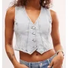 Off Campus S01 Ella Bright Denim Vest Front