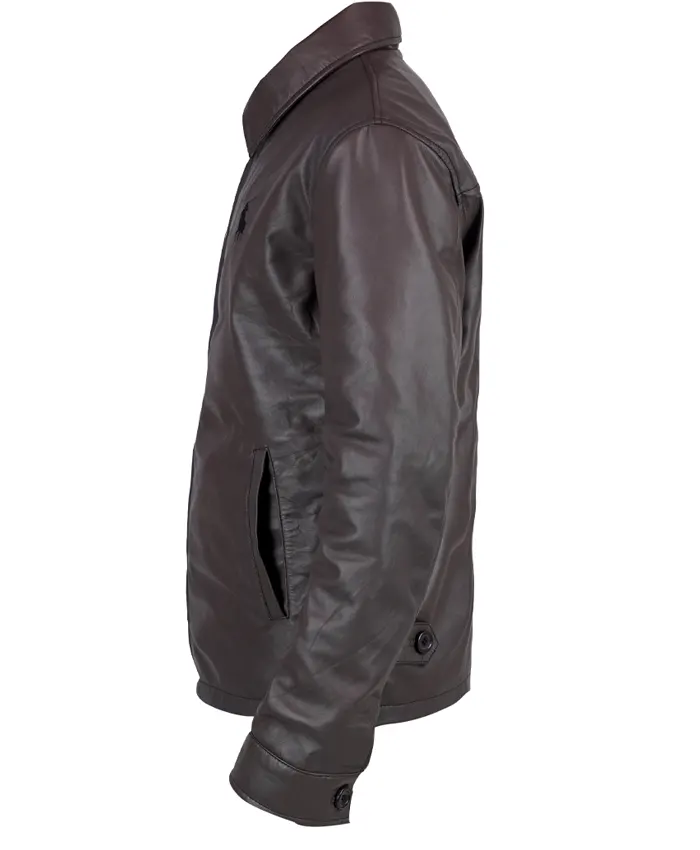 Polo Ralph Lauren Brown Leather Jacket Left