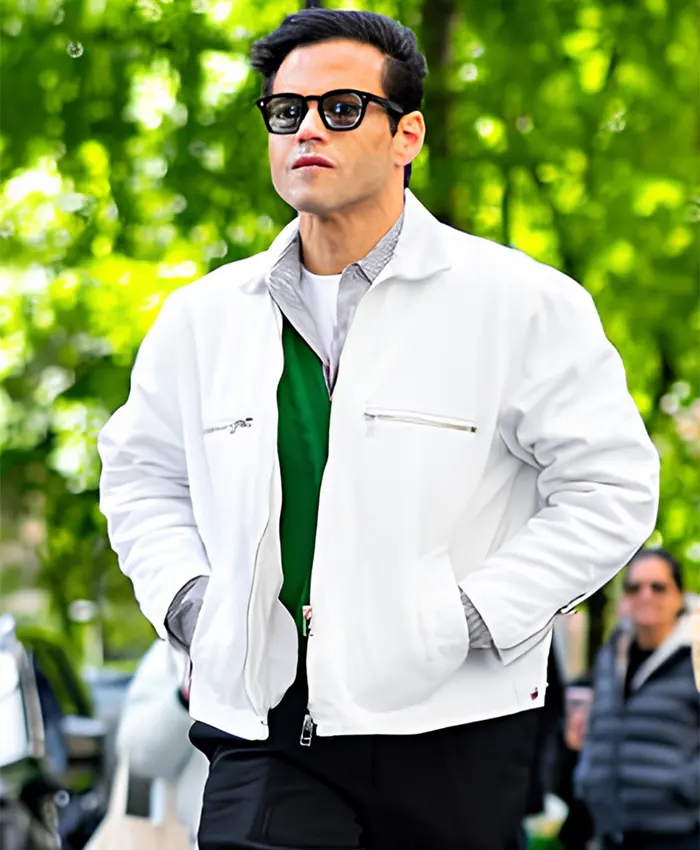 Rami Malek Upper East Side 2026 NYC White Jacket