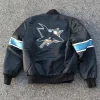 San Jose Sharks Classic 90s Black Bomber Jacket For Sale