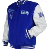 Seattle Seahawks Blue and white Throwback Varsity Jacket