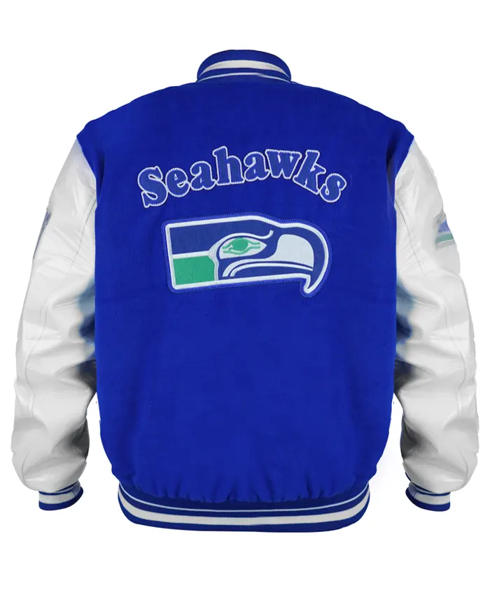 Seattle Seahawks Ultimate Throwback Varsity Jacket Back