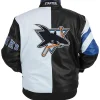 Sharks Starter Leather Vintage Jacket Back