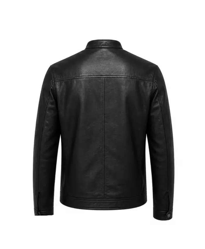 Starbright Gbenga Akinnagbe Black Leather Jacket Back