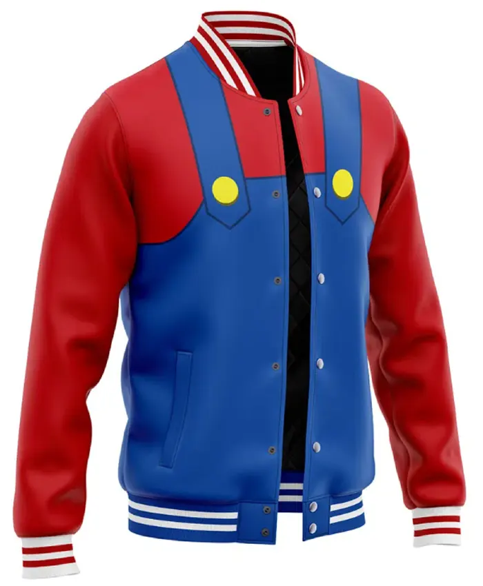 Super Mario Bros Varsity Jacket Side
