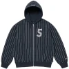 Supreme Devils Logo Stripped Hooded Jacket