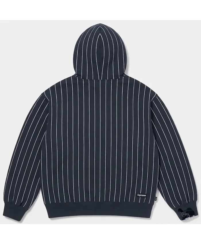 Supreme Devils Logo Stripped Hooded Jacket For Sale